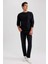 Boxy Fit Bisiklet Yaka Baskılı Sweatshirt X8282AZ23AU 8