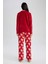 Fall in Love Yılbaşı Temalı Pijama Takımı Polar Uzun Kollu Üst Esnek Belli Uzun Alt A3369AX23WN 11