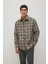 Relax Fit Polo Yaka Düğmeli Kalın Ekose Desenli Gömlek Ceket 7