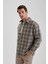 Relax Fit Polo Yaka Düğmeli Kalın Ekose Desenli Gömlek Ceket 10