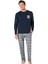 Erkek Uzun Kollu Bisiklet Yaka Pijama Takım 6107 1