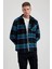 Polo Yaka Düğmeli Kareli Uzun Kollu Gömlek Ceket A5314AX23AU 9