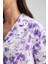 Regular Fit Batik Desenli Kısa Kollu %100 Pamuk Pijama Üstü-Fall in Love A8436AX23HS 10