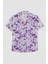 Regular Fit Batik Desenli Kısa Kollu %100 Pamuk Pijama Üstü-Fall in Love A8436AX23HS 12