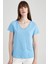 Regular Fit V Yaka Basic Düz Kısa Kollu %100 Pamuk Tişört K1507AZ23SM 6