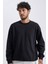 Oversize Geniş Kalıp Bisiklet Yaka Kalın Basic Düz Sweatshirt T5139AZ23AU 7