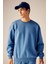 Oversize Geniş Kalıp Bisiklet Yaka Basic Düz Sweatshirt T5139AZ23AU 6