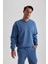 Oversize Geniş Kalıp Bisiklet Yaka Basic Düz Sweatshirt T5139AZ23AU 11