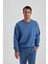Oversize Geniş Kalıp Bisiklet Yaka Basic Düz Sweatshirt T5139AZ23AU 13