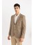 Modern Fit Ceket Yaka Desenli Düğmeli Astarlı Blazer Ceket B0070AX23WN 17