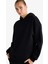 Relax Fit Kapüşonlu Basic Düz Kalın Sweatshirt D9935AX25WN 1