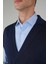 Lacivert Kruvaze Yün Erkek Yelek TRYL24K24202_D39 4