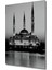 Siyah Beyaz Cami Silüeti Dekoratif Ahşap Ev/işyeri/ofis Kare Tablo 2