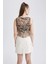 Coool Loose Fit Crop Desenli Tül Atlet B0241AX23HS 14