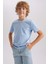 Erkek Çocuk Bisiklet Yaka Basic Düz Kısa Kollu Tişört B0667A8NS 9