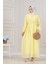 Beli Bağcıklı Pera Elbise-Sarı 1