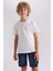 Erkek Çocuk Beyaz Regular Fit Düz Kesim Bisiklet Yaka Basic Düz %100 Pamuk Kısa Kollu Tişört B0667A8NS 10