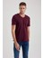 %100 Pamuk Slim Fit Dar Kesim V Yaka Kısa Kollu Tişört B0646AXNS 11