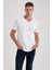 %100 Pamuk Slim Fit Dar Kesim V Yaka Kısa Kollu Tişört B0646AXNS 10