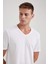 %100 Pamuk Slim Fit Dar Kesim V Yaka Kısa Kollu Tişört B0646AXNS 13