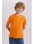 Erkek Çocuk Turuncu Regular Fit Düz Kesim Bisiklet Yaka Basic Düz %100 Pamuk Kısa Kollu Tişört B0667A8NS 9
