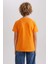 Erkek Çocuk Turuncu Regular Fit Düz Kesim Bisiklet Yaka Basic Düz %100 Pamuk Kısa Kollu Tişört B0667A8NS 12