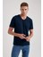 %100 Pamuk Slim Fit Dar Kesim V Yaka Kısa Kollu Tişört B0646AXNS 10