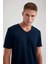 %100 Pamuk Slim Fit Dar Kesim V Yaka Kısa Kollu Tişört B0646AXNS 11