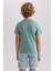 Erkek Çocuk Yeşil Regular Fit Düz Kesim Bisiklet Yaka Basic Düz %100 Pamuk Kısa Kollu Tişört B0667A8NS 12