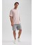 Erkek Gri Regular Fit Düz Kesim Basic Düz Şort B0650AXNS 7