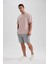 Erkek Gri Regular Fit Düz Kesim Basic Düz Şort B0650AXNS 8