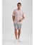 Erkek Gri Regular Fit Düz Kesim Basic Düz Şort B0650AXNS 9