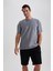 Erkek Siyah Regular Fit Düz Kesim Basic Düz Şort B0650AXNS 8