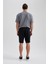 Erkek Siyah Regular Fit Düz Kesim Basic Düz Şort B0650AXNS 10