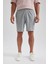 Erkek Gri Regular Fit Düz Kesim Basic Düz Şort B0650AXNS 11