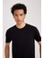 Erkek Siyah Regular Fit Düz Kesim Bisiklet Yaka %100 Pamuk Kısa Kollu Tişört B0653AXNS 9