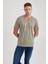 %100 Pamuk Slim Fit Dar Kesim V Yaka Kısa Kollu Tişört B0646AXNS 11