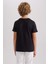 Erkek Çocuk Siyah Regular Fit Düz Kesim Bisiklet Yaka Basic Düz %100 Pamuk Kısa Kollu Tişört B0667A8NS 12