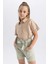 Kız Çocuk Crop Keten Kısa Kollu Gömlek Z4914A623HS 11
