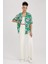 Oversize Desenli Pijama Yaka Kısa Kollu Gömlek 8