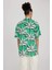 Oversize Desenli Pijama Yaka Kısa Kollu Gömlek 11