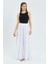 4567 Kadın Fırfırlı Uzun Müslin Etek Beyaz 2
