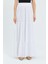 4567 Kadın Fırfırlı Uzun Müslin Etek Beyaz 4