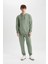 Regular Fit Kapüşonlu Yıkamalı Soluk Efektli Kanguru Cepli Sweatshirt B1118AX23AU 7