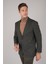Comfort Fit Haki Mono Yaka Çift Yırtmaçlı 6 Drop Erkek Ipek Yün Ceket PCK24K24207_D49 1