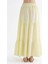 4567 Kadın Fırfırlı Uzun Müslin Etek Pastel Sarısı 5