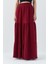 4567 Kadın Fırfırlı Uzun Müslin Etek Bordo 4