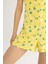 Kalp Yaka Limon Desenli Kısa Kollu Mini Tulum U6852AZ23HS 10