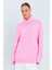 6907 Kadın Fitil Detaylı Triko Kazak Pembe 1