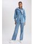 Fashion Fit Uzun Kollu Jean Gömlek B2391AX23HS 7